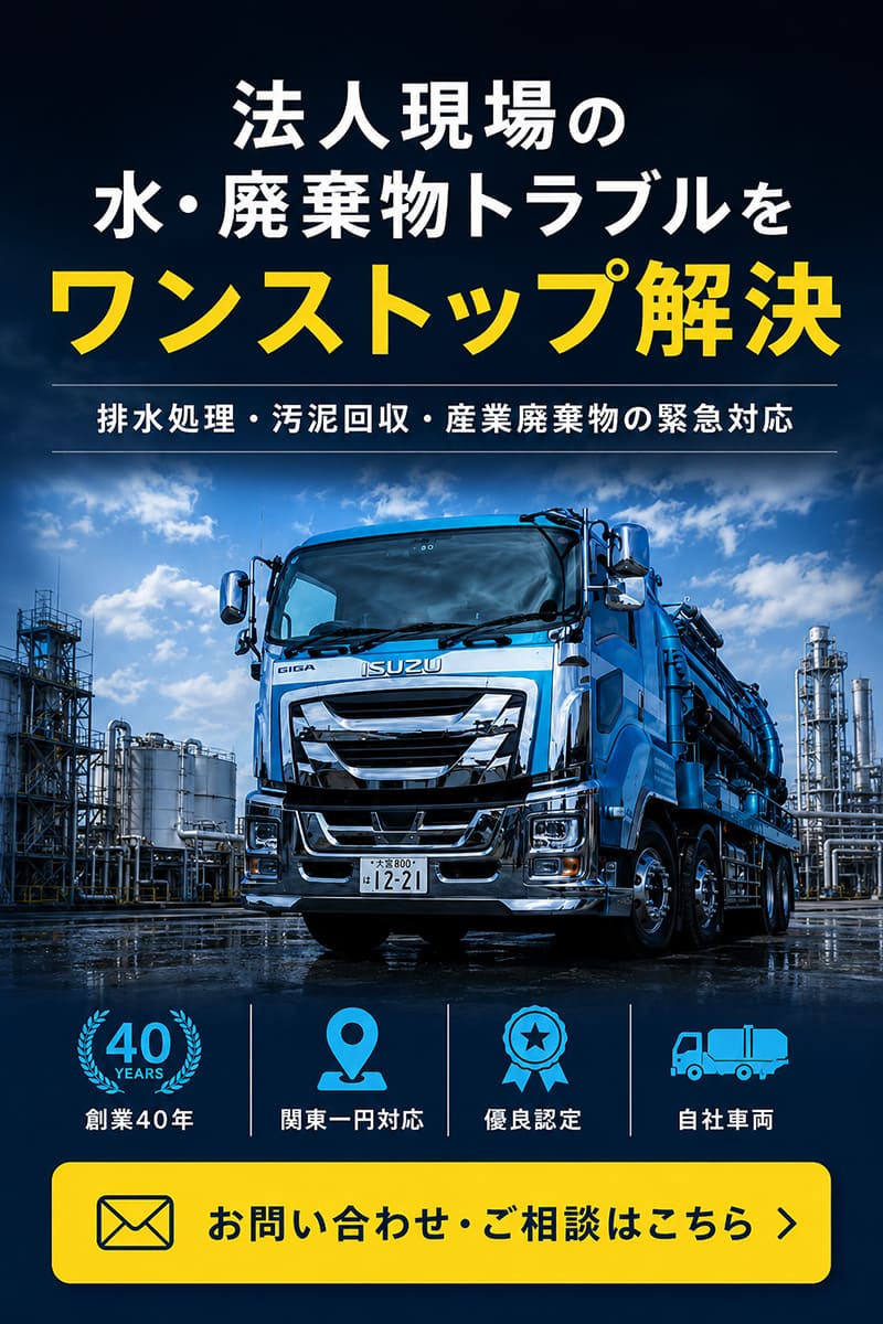 特殊車両と広域許可で、法人現場の水・廃棄物トラブルをワンストップ解決