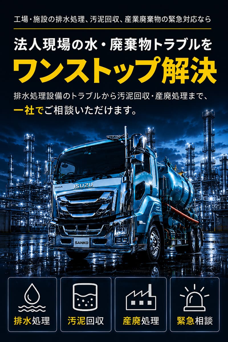 法人現場の水・廃棄物トラブルをワンストップ解決